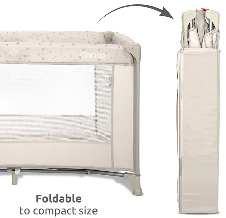 Παρκοκρέβατο  Carina 1 Layer Beige Stars 10080662417 Lorelli