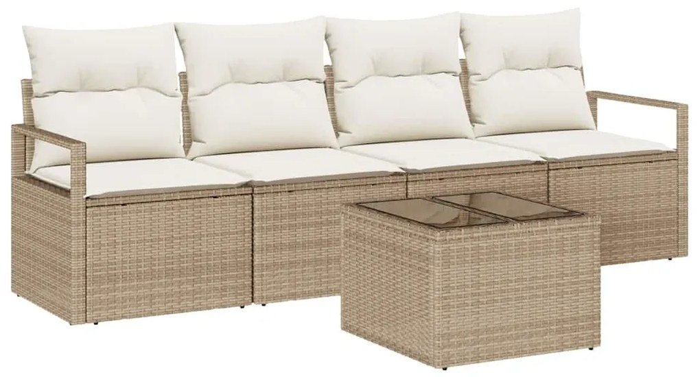 vidaXL Σετ Καναπέ Κήπου 5 pcs Μπεζ, Κρέμα 55 x 55 x 37 εκ