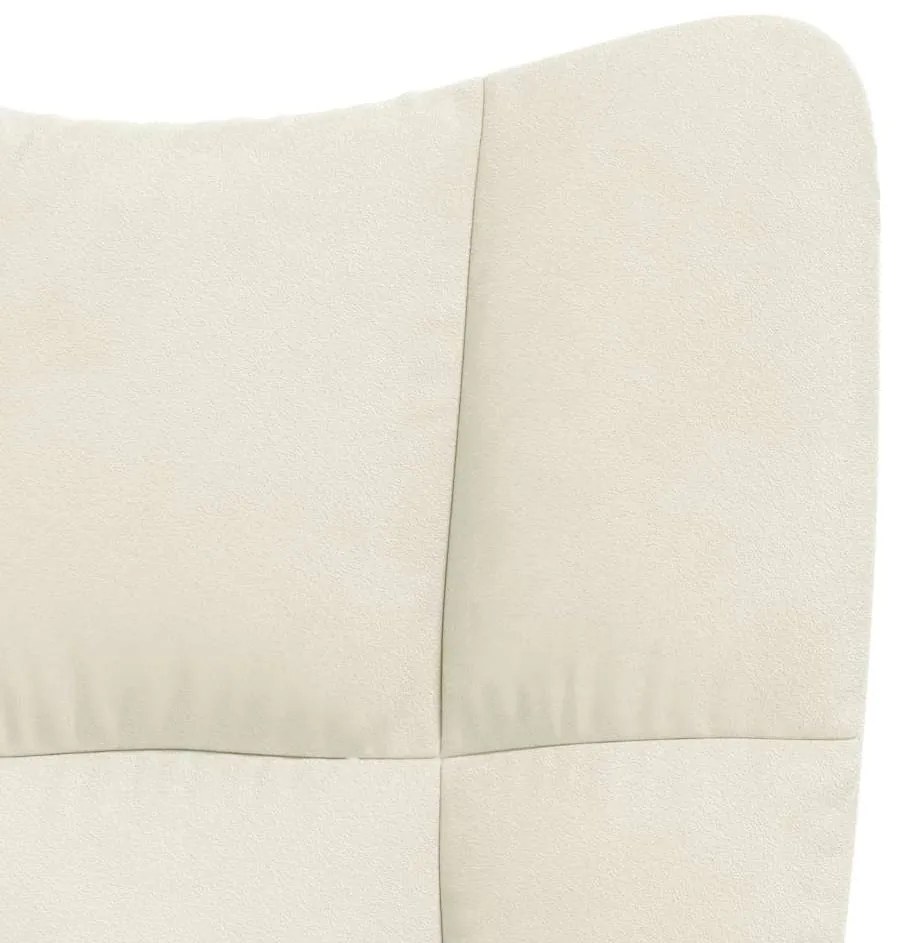 vidaXL Πολυθρόνα Relax Λευκό Κρεμ Βελούδινη