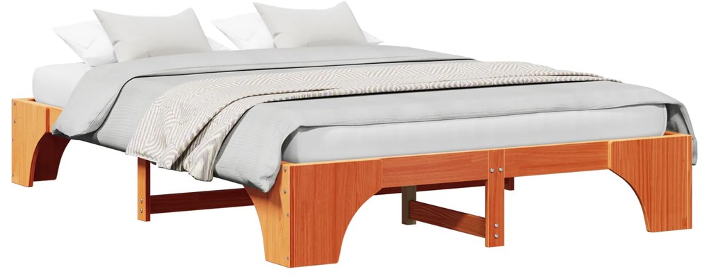 vidaXL Κρεβάτι Καφέ Ξύλο 160 x 200 cm Ανθεκτικό Μινιμαλιστικό Κρεβάτι