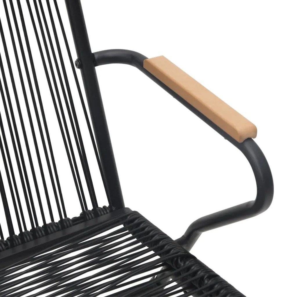 vidaXL Σετ Τραπεζαρίας Κήπου 7 Τεμαχίων Μαύρο από Ρατάν PVC