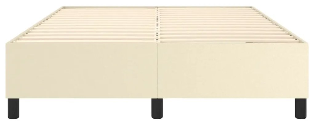 vidaXL Σκελετός Κρεβατιού με Ελατήρια Κρεμ 140x190 εκ. από Συνθετικό Δέρμα