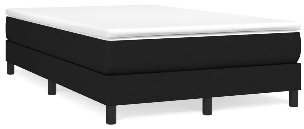 vidaXL Κρεβάτι Boxspring με Στρώμα Μαύρο 120x200 εκ. Υφασμάτινο