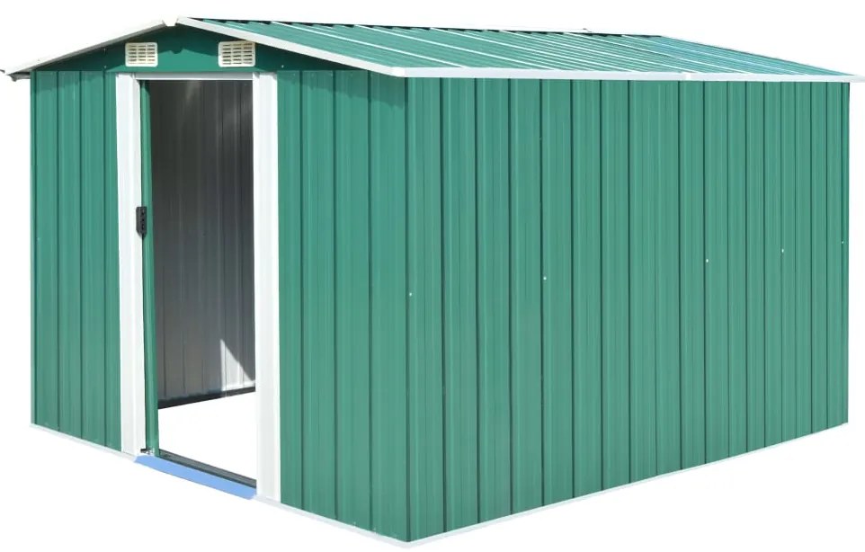 vidaXL Αποθήκη Κήπου Πράσινη 257 x 298 x 178 εκ. από Μέταλλο