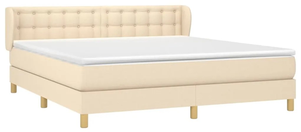 ΚΡΕΒΑΤΙ BOXSPRING ΜΕ ΣΤΡΩΜΑ ΚΡΕΜ 160X200 ΕΚ. ΥΦΑΣΜΑΤΙΝΟ 3127138