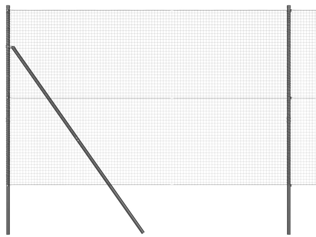 vidaXL Φράχτης Welded Wire με 7 παλάμες Γκρι 1.6x10 μ