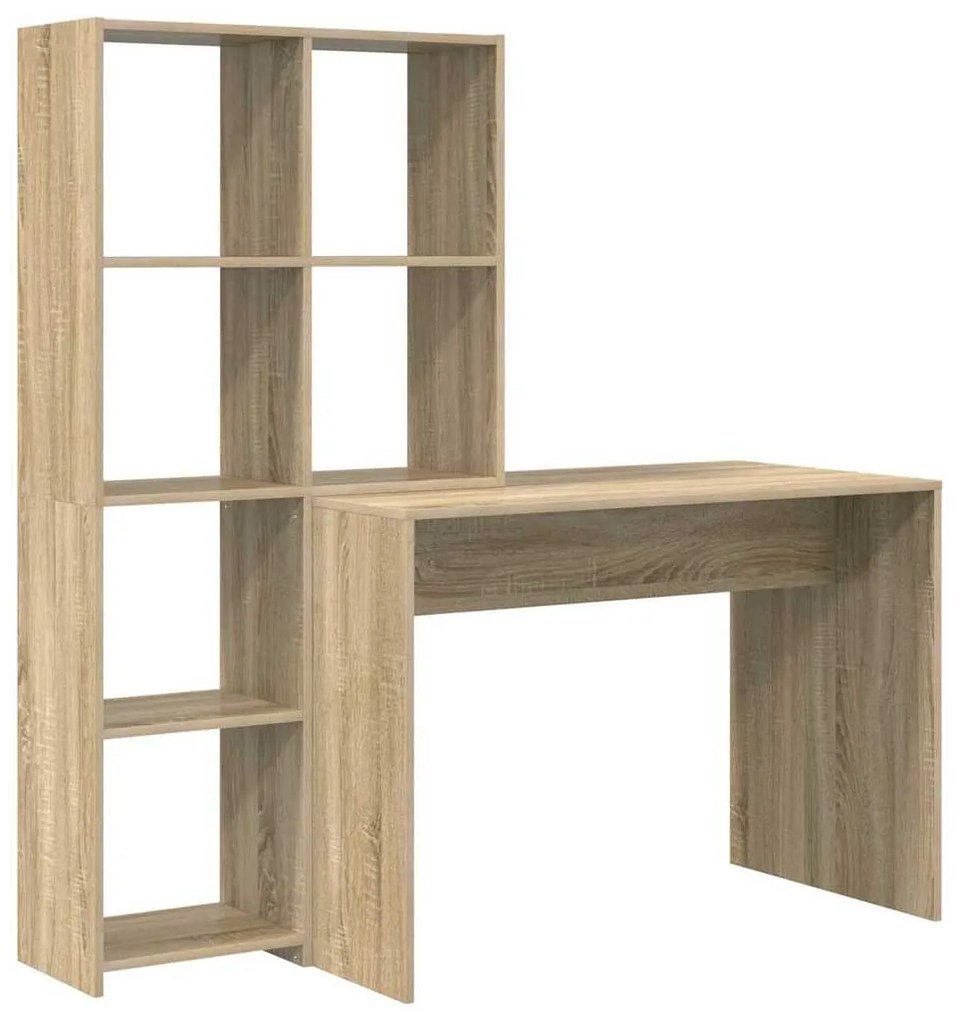 vidaXL Γραφείο Sonoma Δρυς 138.5 x 55 x 143 εκ Επεξεργασμένο ξύλο