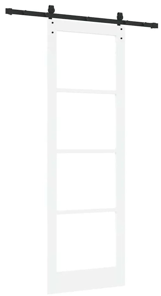 vidaXL Συρόμενη Πόρτα Χειροκίνητος Λευκό 78 x 232 cm Ξύλο και μέταλλο
