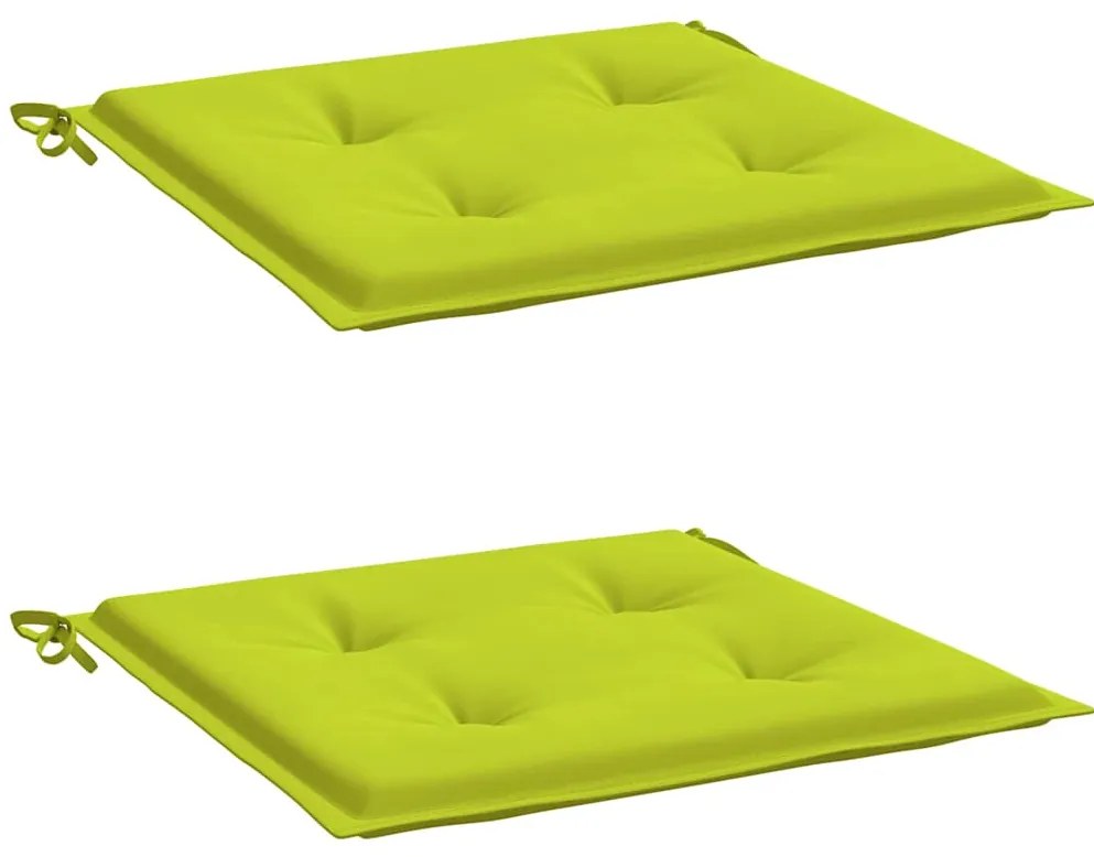 vidaXL Μαξιλάρια Καρέκλας Κήπου 2 τεμ. Αν. Πράσινο 40x40x4 εκ. Ύφασμα