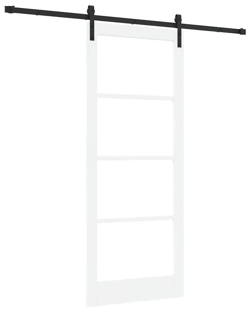 vidaXL Συρόμενη Πόρτα Χειροκίνητος Λευκό 86 x 211 cm Ξύλο και μέταλλο