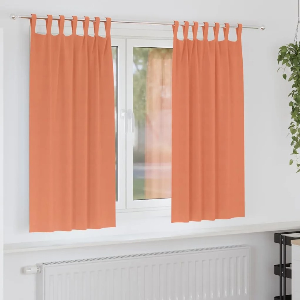 vidaXL Κουρτίνες με κουρτίνες 2 pcs Τερακότα 175x140εκ. Πολυεστέρας