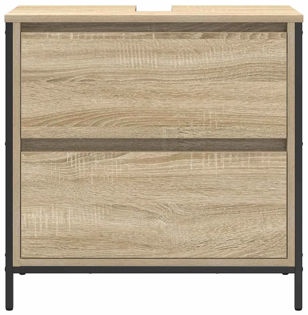 vidaXL Ντουλάπι νιπτήρα μπάνιου με συρτάρια Sonoma Δρυς 60x34,5x60 εκ.