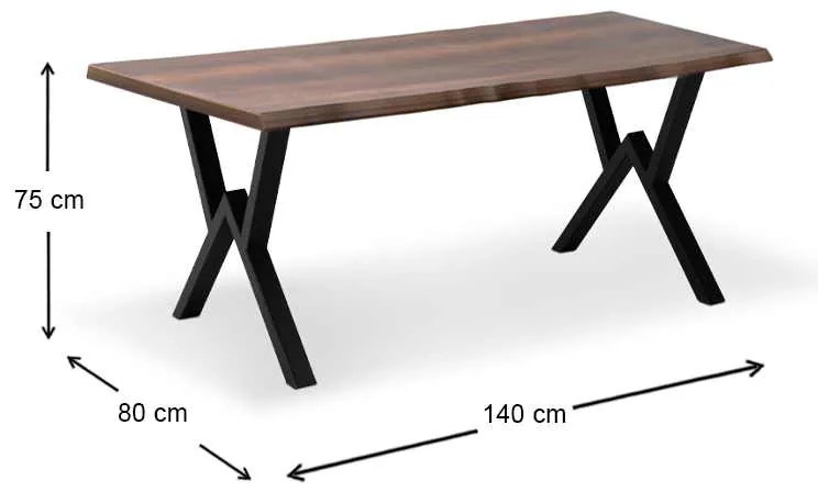 Τραπέζι Walter Megapap Mdf - μεταλλικό χρώμα καρυδί 140x80x75εκ.