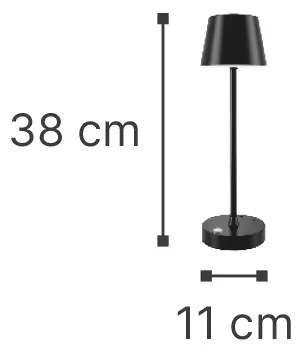 it-Lighting Tahoe Rechargeable LED 2W 3CCT Touch Table Lamp Black D38cmx11cm (80100210)