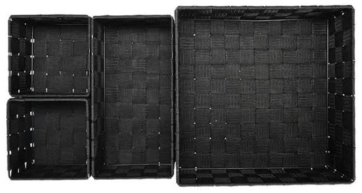 Estia Καλάθια Οργάνωσης Woven Σετ 4Τμχ 28x28x10cm - 26x13x9cm - 13x13x9cm Μαύρα 02-28213