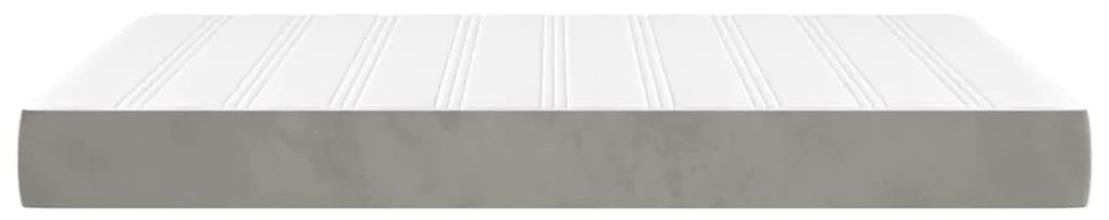 vidaXL Στρώμα με Pocket Springs Ανοιχτό Γκρι 140x220x20 εκ. Βελούδινο