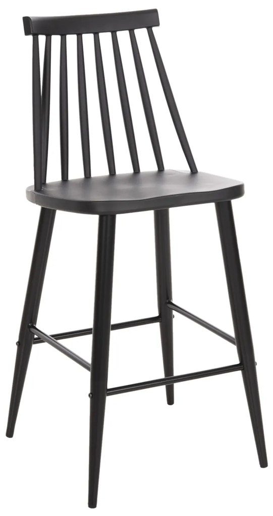 ΣΚΑΜΠΟ ΜΠΑΡ ΜΕΣΑΙΟΥ ΥΨΟΥΣ VANESSA HM9300.12 ΠΟΛΥΠΡΟΠΥΛΕΝΙΟ & ΜΕΤΑΛΛΟ-ΜΑΥΡΟ 45,5x46x97Υ εκ.