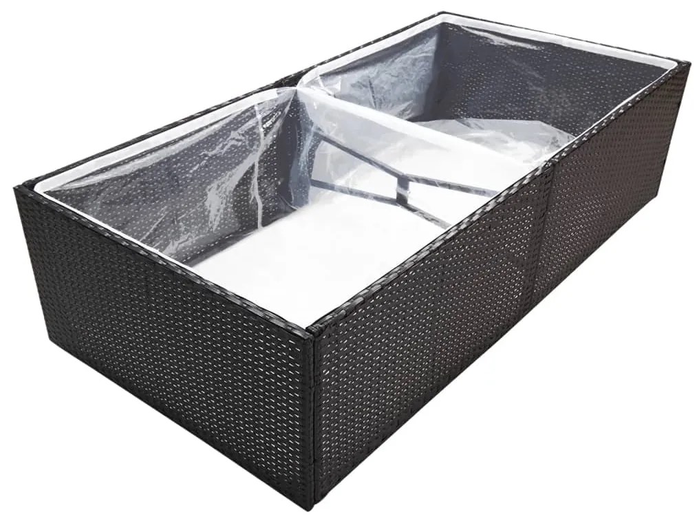vidaXL Ζαρντινιέρα Κήπου Μαύρη 157 x 80 x 40 εκ. από Συνθετικό Ρατάν