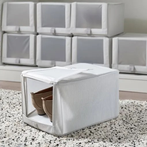 HEMMAFIXARE κουτί παπουτσιών/ύφασμα ριγέ/ 2 τεμ. 23x34x19 cm 405.039.14