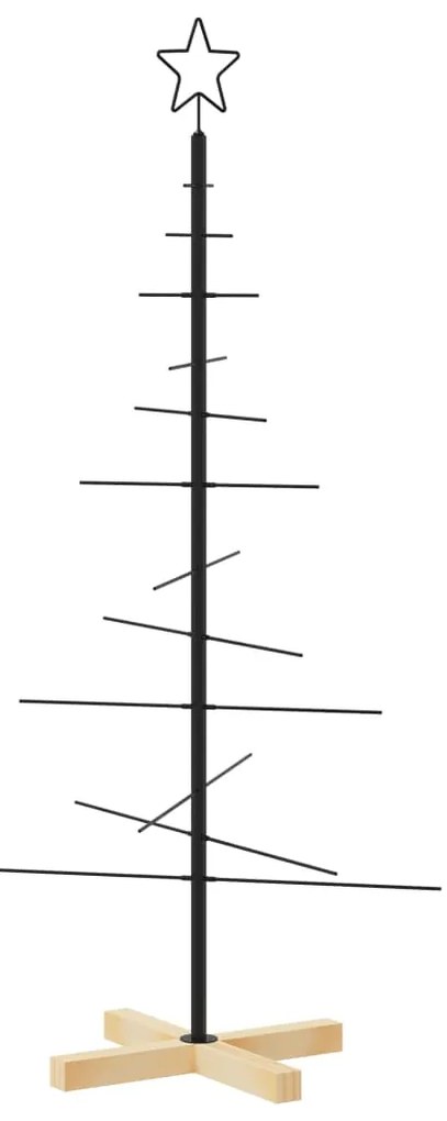 vidaXL Χριστουγεννιάτικο Δέντρο Μαύρο 120 εκ. Μέταλλο με Ξύλινη Βάση