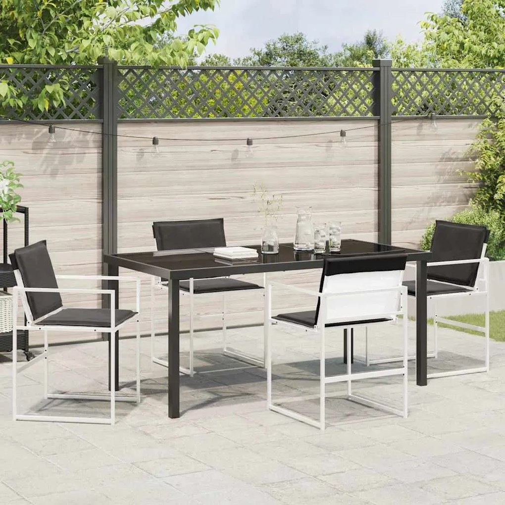 vidaXL Σέτ φαγητού για κήπο 5 pcs Λευκό 160 x 80 x 73 εκ