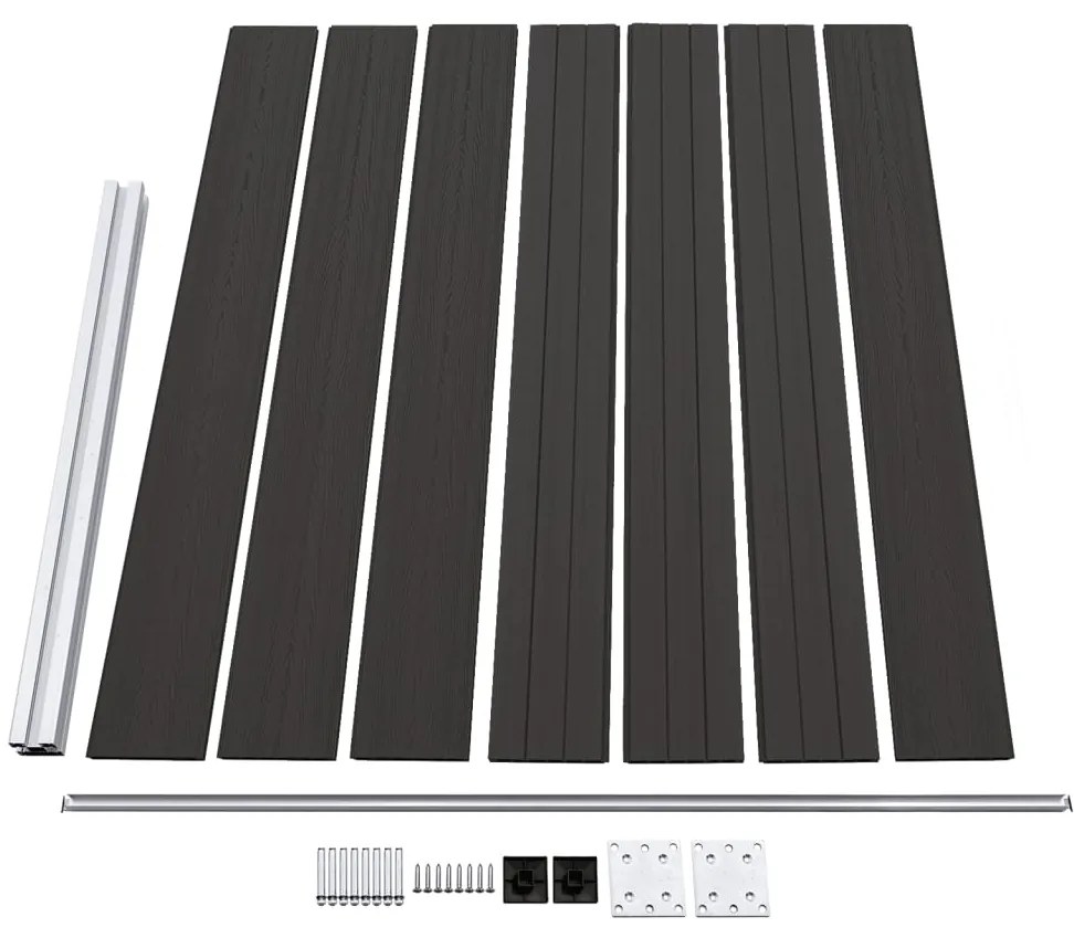 vidaXL Πάνελ Περίφραξης Μαύρο 175 x 146 εκ. από WPC
