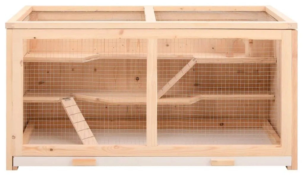 vidaXL Κλουβί για Χάμστερ 104 x 52 x 54 εκ. από Μασίφ Ξύλο Έλατου