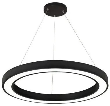 Κρεμαστό Φωτιστικό Οροφής LED 68W 3CCT Μέταλλο &amp; Ακρυλικό Inlight-6073-60-BL-Μαύρο 6073-60-BL