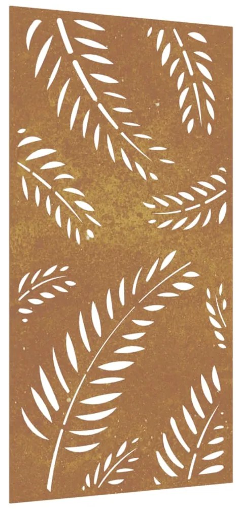 vidaXL Διακοσμητικό Κήπου Επιτοίχιο Σχ. Φύλλων 105x55 εκ Ατσάλι Corten