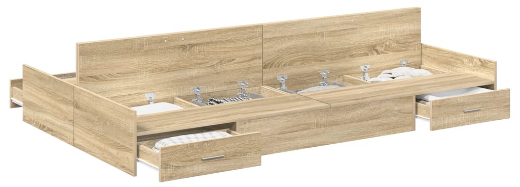 vidaXL Κρεβάτι με αποθηκευτικό χώρο Sonoma Δρυς 120 x 200 cm