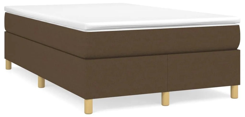 Κρεβάτι Boxspring με Στρώμα Σκούρο Καφέ 120x190 εκ Υφασμάτινο - Καφέ