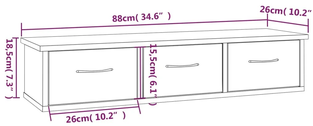 ΝΤΟΥΛΑΠΙ ΤΟΙΧΟΥ ΓΚΡΙ SONOMA 88X26X18,5 ΕΚ. ΕΠΕΞΕΡΓΑΣΜΕΝΟ ΞΥΛΟ 815082