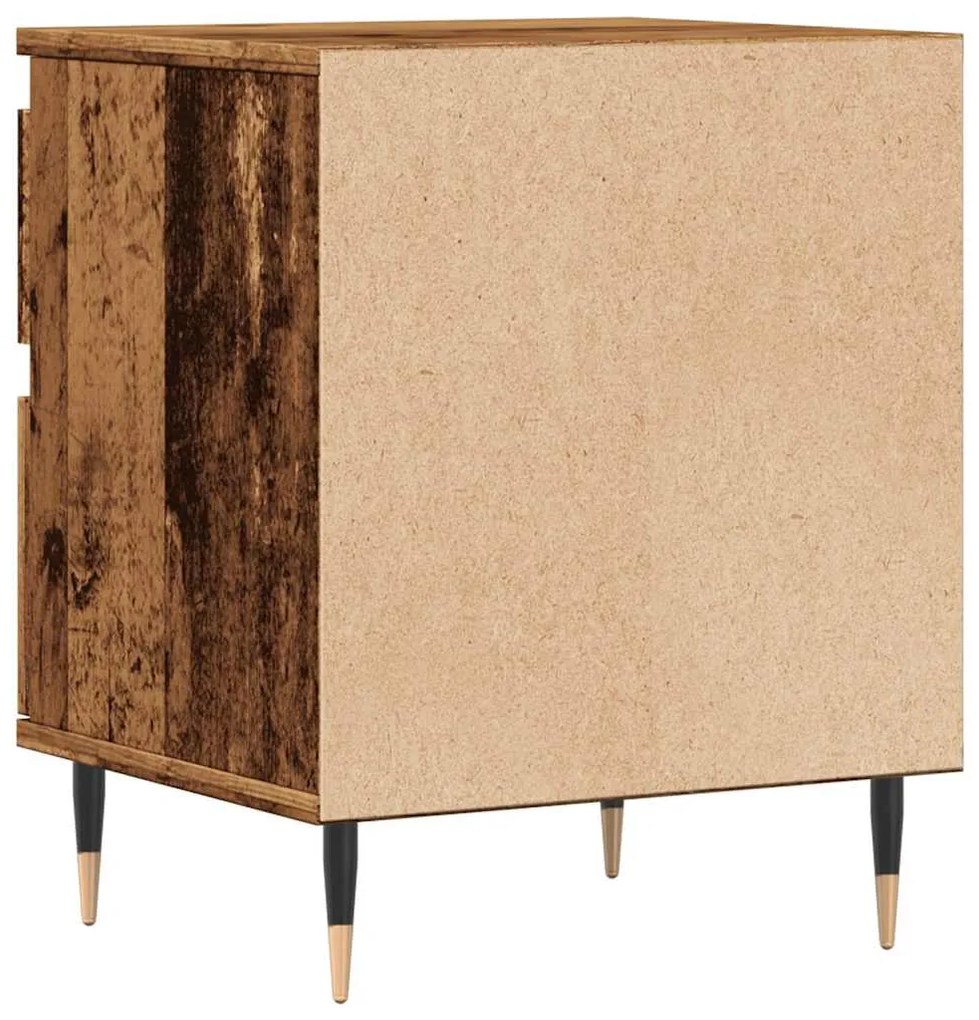 Κομοδίνα 2 τεμάχια Παλιό ξύλο 40x35x50 cm Κατασκευασμένο ξύλο - Καφέ