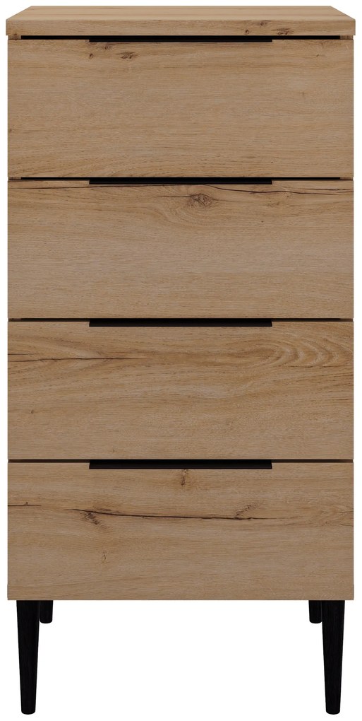 Insi Lucian συρταριέρα με 4 συρτάρια 48x45x98εκ. Helvezia Oak  0201.GM07