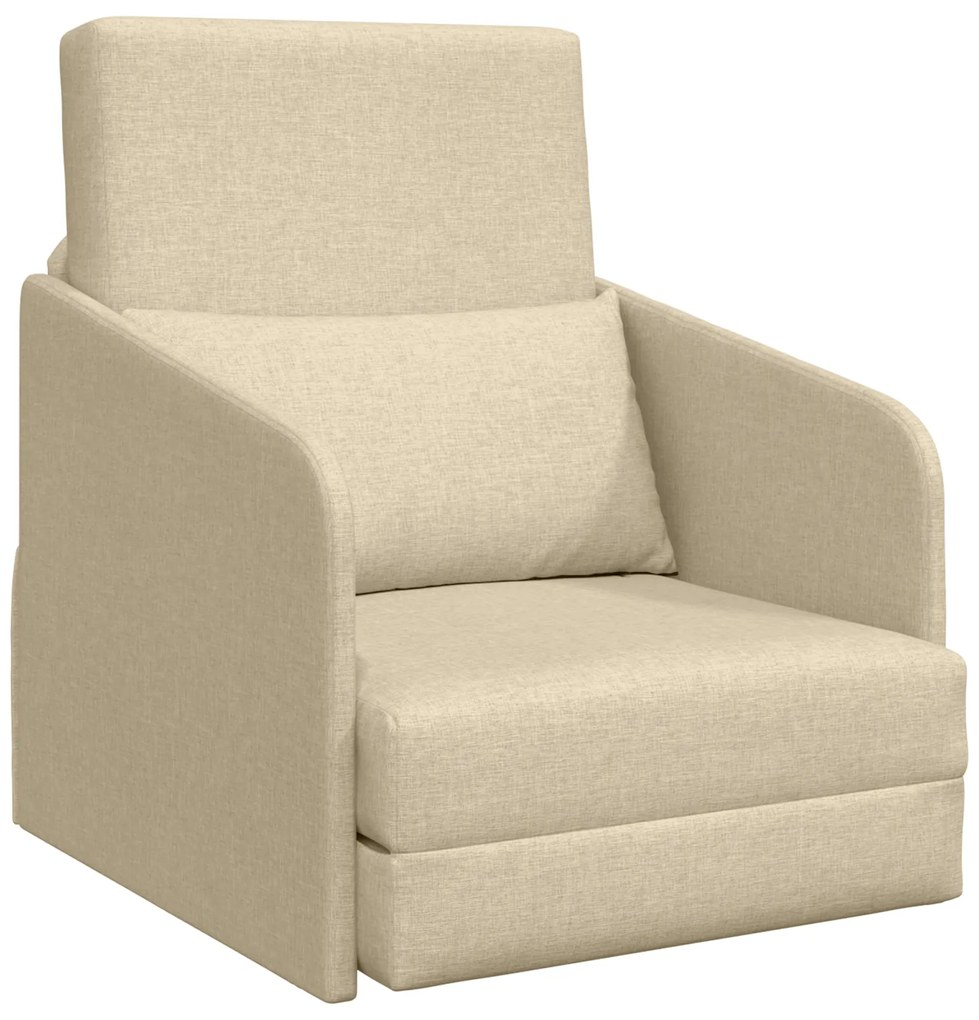 vidaXL Καναπές-κρεβάτι 2 σε 1 Κρεμ 65x80x83 cm Ύφασμα