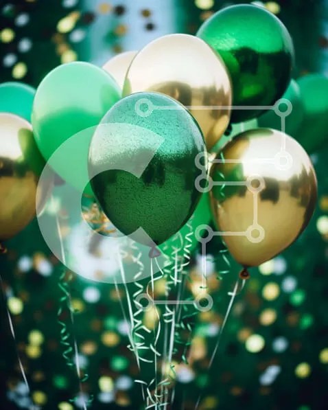 Intra Συλλεκτικό Ξύλινο Παζλ Plywood 4mm - Πολύχρωμα μπαλόνια και κομφετί που πέφτουν Σε Ξύλινο Κουτί - Διαστάσεις: 10x10 cm – 25 κομμάτια