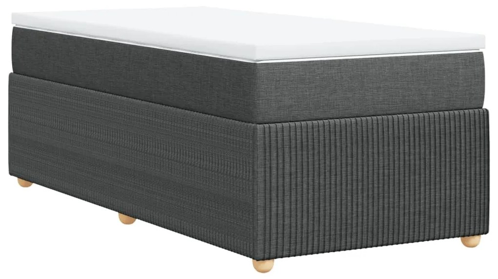 ΚΡΕΒΑΤΙ BOXSPRING ΜΕ ΣΤΡΩΜΑ ΣΚΟΥΡΟ ΓΚΡΙ 90X200 ΕΚ. ΥΦΑΣΜΑΤΙΝΟ 3285540