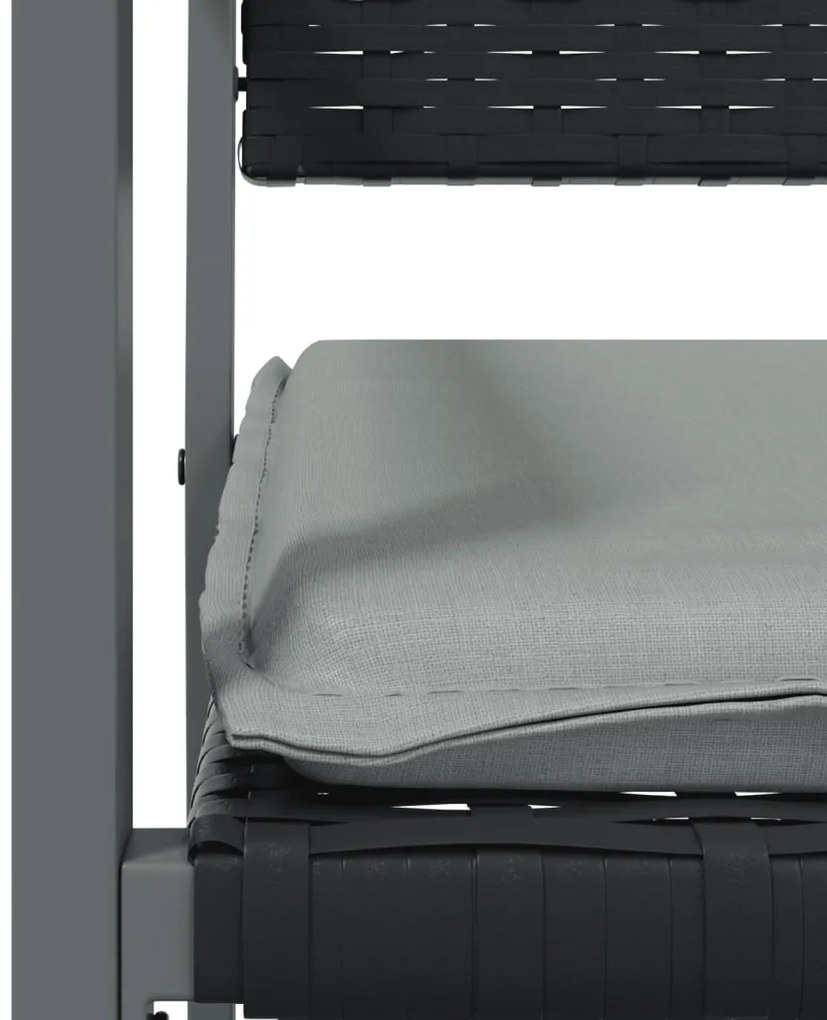 vidaXL Καρέκλες Κήπου 6 τεμ. Μαύρο 54x62,5x89 εκ Συνθ. Ρατάν&Μαξιλάρια