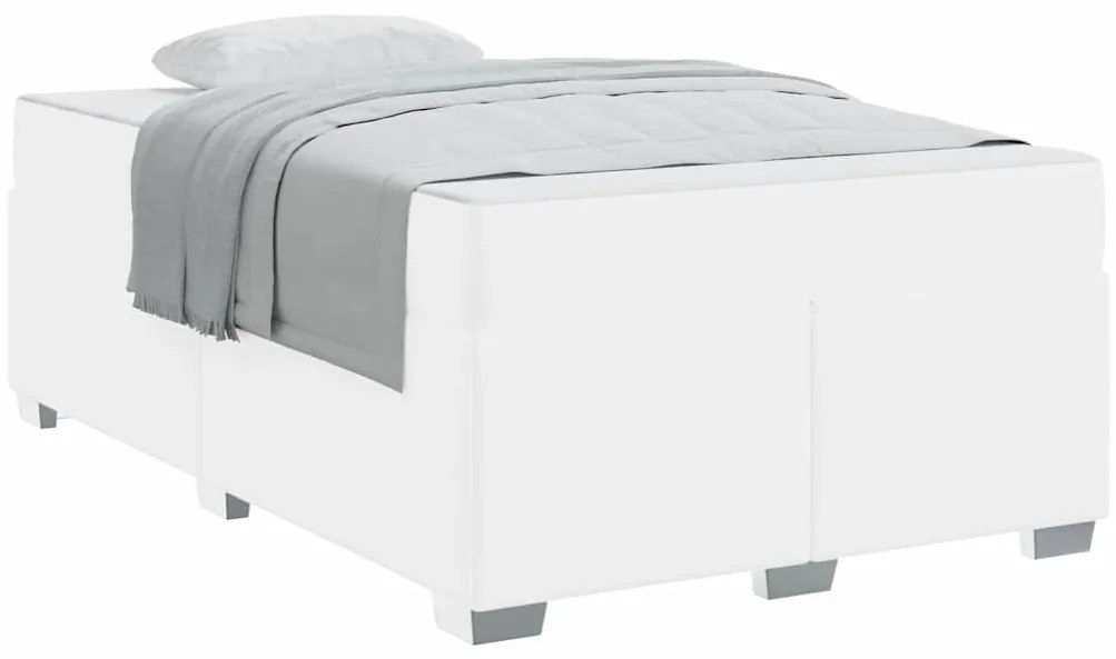 vidaXL Σκελετός Κρεβατιού με στρώμα Λευκό 120 x 190 cm ύφασμα