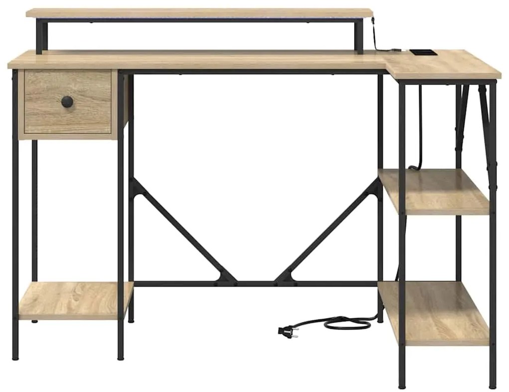 vidaXL Γραφείο Δρύς Sonoma 120 x 79 x 86,5 εκ. Επεξεργασμένο ξύλο