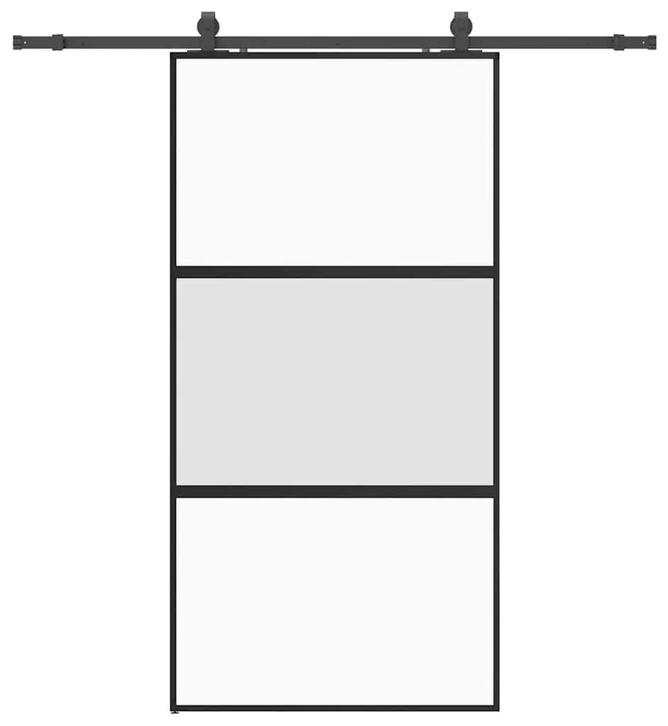 Σετ συρόμενης πόρτας με υλικό μαύρο 102,5x205 cm - Μαύρο