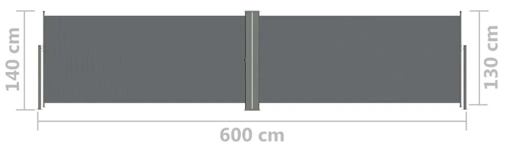 Σκίαστρο Πλαϊνό Συρόμενο Ανθρακί 140 x 600 εκ. - Ανθρακί