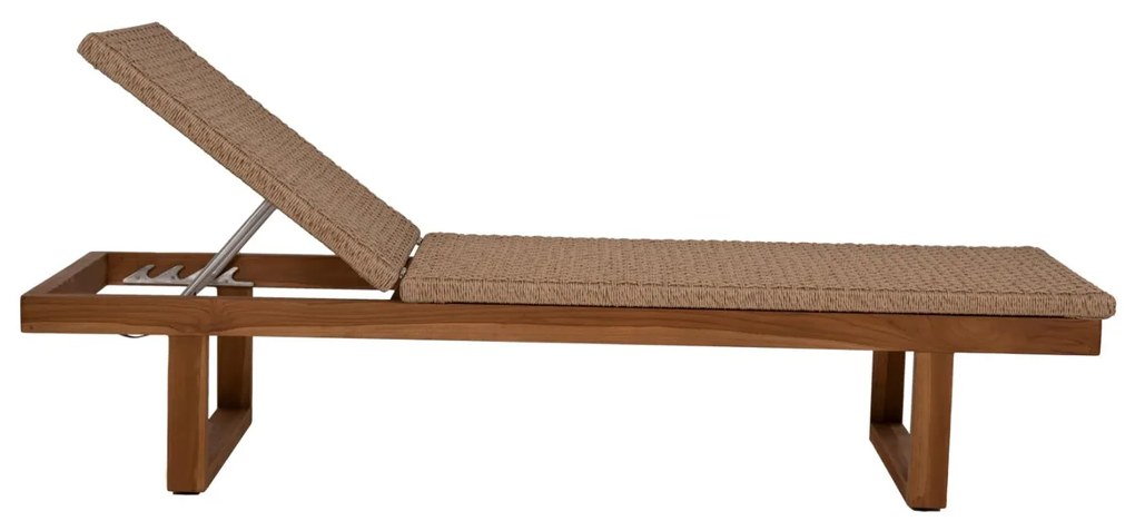 ΞΑΠΛΩΣΤΡΑ PATRON  TEAK ΞΥΛΟ ΚΑΙ ΣΧΟΙΝΙ VIRO ΣΕ ΠΛΕΞΗ WICKER 191x65x86Yεκ.