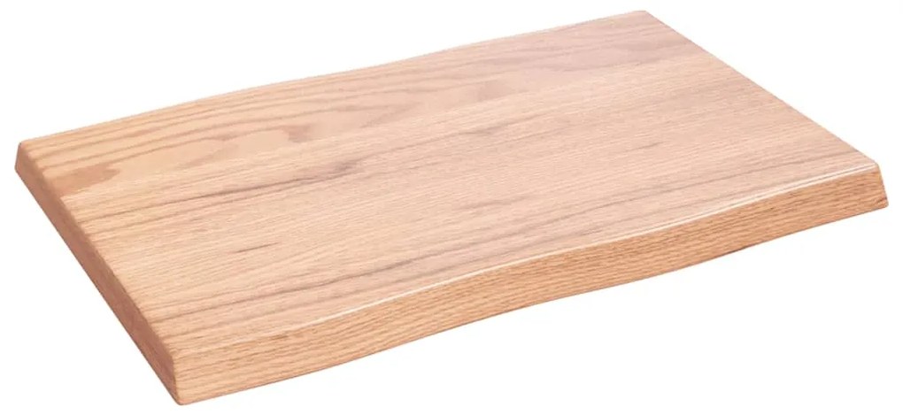 vidaXL Επιφ Τραπεζιού Αν Καφέ 60x40x(2-4)εκ. Ακατέργ. Μασίφ Ξύλο Δρυός