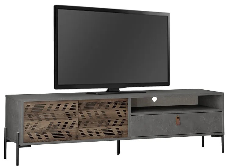 ΕΠΙΠΛΟ ΤΗΛΕΟΡΑΣΗΣ DIONYSOS MEGAPAP ΧΡΩΜΑ ΓΚΡΙ ΡΕΤΡΟ 170X45X48,6ΕΚ.