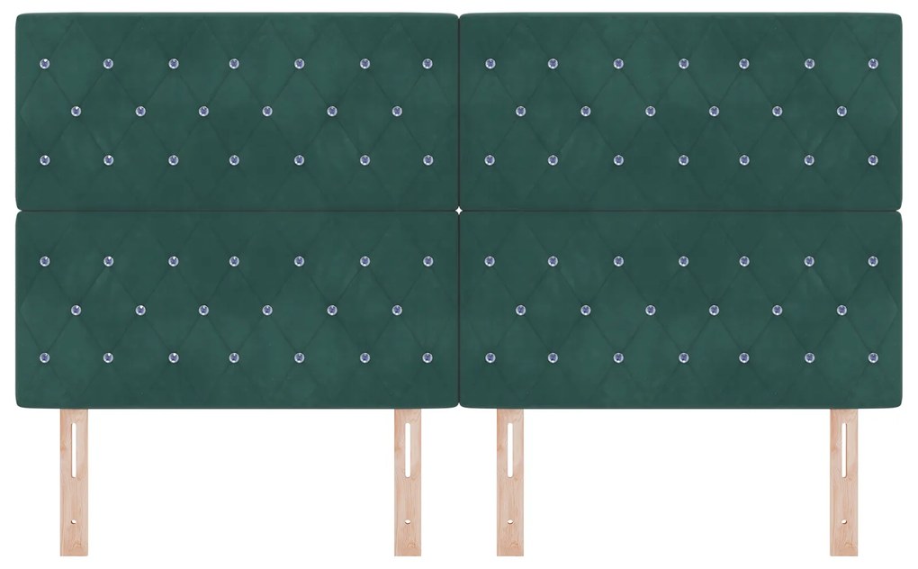 vidaXL Βελούδινο Κεφαλάρι Argyle Σκούρο πράσινο 180 cm Βελούδο