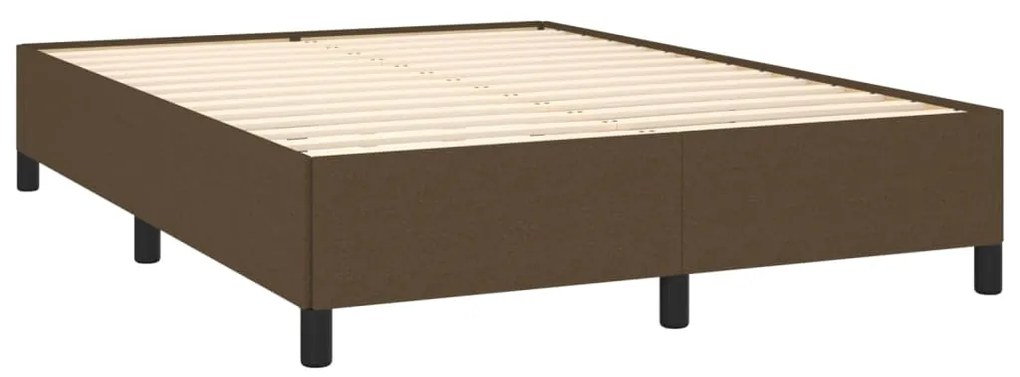 vidaXL Κρεβάτι Boxspring με Στρώμα Σκούρο Καφέ 140x200 εκ Υφασμάτινο