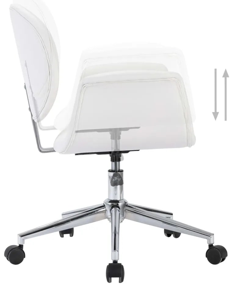 vidaXL Καρέκλες Τραπεζαρίας Περιστρεφόμενες 4 τεμ. Λευκές Δερματίνη