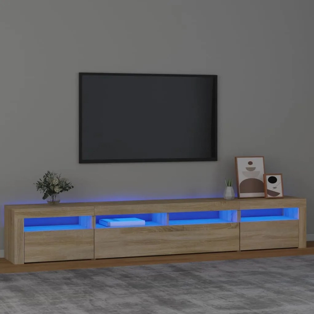 Έπιπλο Τηλεόρασης με LED Sonoma Δρυς 240 x 35 x 40 εκ.