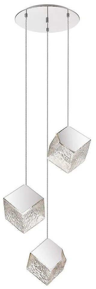 Φωτιστικό Οροφής Dream 4273100 48x148,5cm 3xE14 25W Clear-Chrome Viokef Steel,Glass